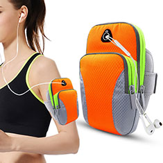 Universal Gym Sport Running Jog Arm Band Strap Case Diamond B21 for Samsung Galaxy XCover Pro Orange