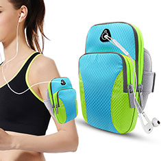 Universal Gym Sport Running Jog Arm Band Strap Case Diamond B21 for Nokia 1.4 Sky Blue