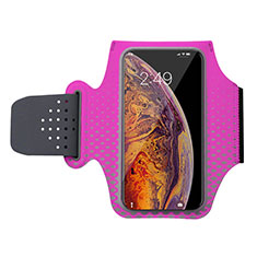 Universal Gym Sport Running Jog Arm Band Strap Case G04 for Handy Zubehoer Mikrofon Fuer Smartphone Hot Pink