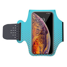 Universal Gym Sport Running Jog Arm Band Strap Case G04 for Oppo Find X3 Pro Sky Blue