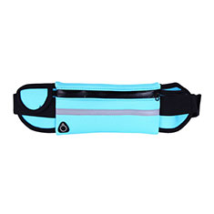 Universal Gym Sport Running Jog Belt Loop Strap Case L05 for Samsung Galaxy A21 European Sky Blue