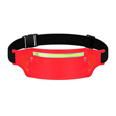 Universal Gym Sport Running Jog Belt Loop Strap Case L06 for Sharp Aquos wish3 Red