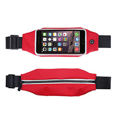 Universal Gym Sport Running Jog Belt Loop Strap Case L10 for Oppo A58 4G Red