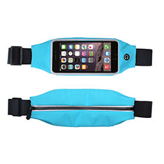 Universal Gym Sport Running Jog Belt Loop Strap Case L10 for Nokia 1.4 Sky Blue