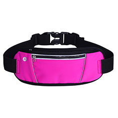 Universal Gym Sport Running Jog Belt Loop Strap Case S02 for Bq Vsmart joy 1 Plus Hot Pink