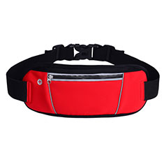 Universal Gym Sport Running Jog Belt Loop Strap Case S02 for Handy Zubehoer Selfie Sticks Stangen Red