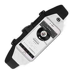 Universal Gym Sport Running Jog Belt Loop Strap Case for Samsung Glaxy S9 Plus White