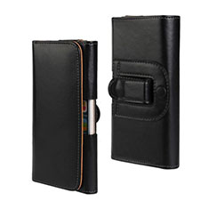 Universal Leather Belt Loop Holster Clip Case for Samsung Galaxy S6 Black