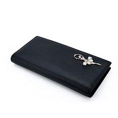 Universal Leather Wristlet Wallet Handbag Case Dancing Girl for Vivo Y100A 5G Black