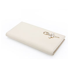 Universal Leather Wristlet Wallet Handbag Case Dancing Girl for HTC Desire 21 Pro 5G White