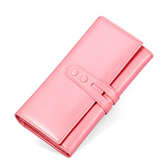 Universal Leather Wristlet Wallet Handbag Case H14 for Motorola Moto Edge S30 5G Pink