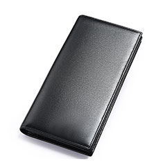 Universal Leather Wristlet Wallet Handbag Case H16 for Vivo X90 5G Black