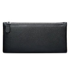 Universal Leather Wristlet Wallet Handbag Case H17 for Motorola Moto E6s 2020 Black