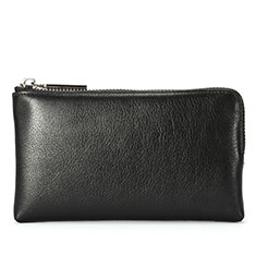 Universal Leather Wristlet Wallet Handbag Case H27 for Bq Vsmart joy 1 Black