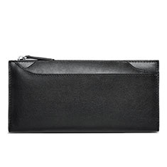 Universal Leather Wristlet Wallet Handbag Case H30 for Vivo Y100A 5G Black