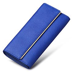 Universal Leather Wristlet Wallet Handbag Case K01 for Samsung Galaxy S5 G900F G903F Blue