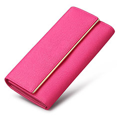 Universal Leather Wristlet Wallet Handbag Case K01 for Wiko Rainbow Jam 4G Hot Pink