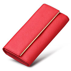 Universal Leather Wristlet Wallet Handbag Case K01 for Xiaomi Redmi Note 11T Pro+ Plus 5G Red