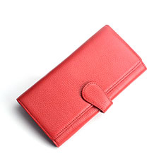 Universal Leather Wristlet Wallet Handbag Case K02 for Microsoft Lumia 640 Red