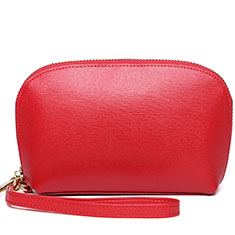Universal Leather Wristlet Wallet Handbag Case K08 for Vivo X90 5G Red
