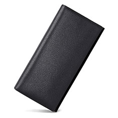 Universal Lichee Pattern Leather Wristlet Wallet Handbag Case for Bq Vsmart joy 1 Black