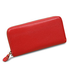 Universal Lichee Pattern Leather Wristlet Wallet Handbag Case H28 for Oppo Find N2 5G Pink