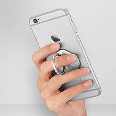 Universal Mobile Phone Finger Ring Stand Holder R02 for Motorola Moto G53j 5G Silver