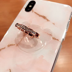 Universal Mobile Phone Finger Ring Stand Holder S15 for Vivo Y31 2021 Rose Gold