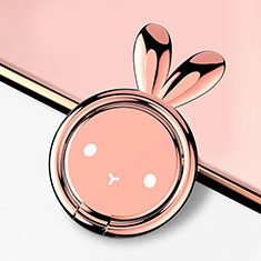 Universal Mobile Phone Magnetic Finger Ring Stand Holder S12 for Samsung Galaxy A23e 5G Rose Gold