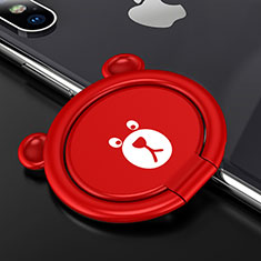 Universal Mobile Phone Magnetic Finger Ring Stand Holder S14 for Vivo V25 Pro 5G Red