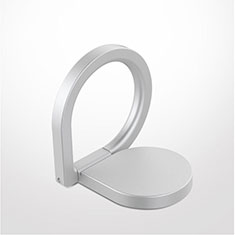 Universal Mobile Phone Magnetic Finger Ring Stand Holder Z08 for Vivo V25e Silver
