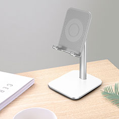 Universal Mobile Phone Stand Smartphone Holder for Desk H01 for Motorola Moto G53j 5G Silver