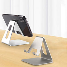 Universal Mobile Phone Stand Smartphone Holder for Desk N02 for Samsung Galaxy A7 2018 A750 Silver