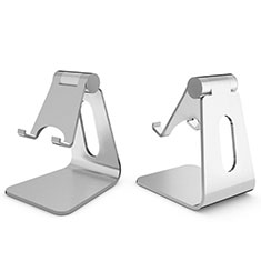 Universal Mobile Phone Stand Smartphone Holder for Desk T06 for Samsung Galaxy A8+ A8 2018 Duos A730f Silver