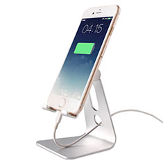 Universal Mobile Phone Stand Smartphone Holder for Desk T08 for Accessoires Telephone Bouchon Anti Poussiere Silver