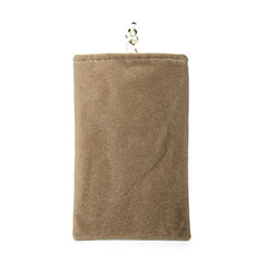 Universal Sleeve Velvet Bag Case Pocket for Vivo Y32t Brown
