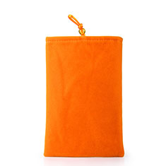 Universal Sleeve Velvet Bag Case Pocket for Vivo Y51 2021 Orange