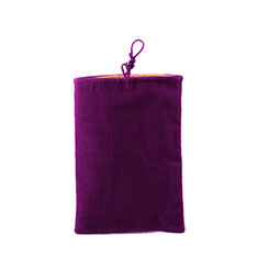 Universal Sleeve Velvet Bag Case Pocket for Samsung Galaxy Trend 2 Lite SM-G318h Purple