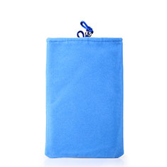Universal Sleeve Velvet Bag Case Pocket for Samsung Galaxy A73 5G Sky Blue