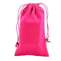 Universal Sleeve Velvet Bag Slip Case for Wiko U Feel Prime Hot Pink