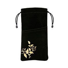 Universal Sleeve Velvet Bag Slip Cover K01 for Huawei Y5 II Y5 2 Black