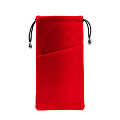 Universal Sleeve Velvet Bag Slip Cover K02 for Oppo A58 4G Red