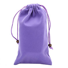 Universal Sleeve Velvet Bag Slip Pouch for Oppo A9 Purple