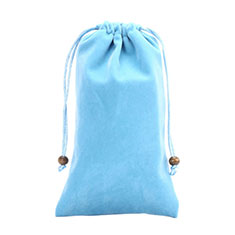 Universal Sleeve Velvet Bag Slip Pouch for Oppo A58 4G Sky Blue
