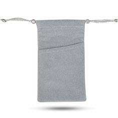 Universal Sleeve Velvet Bag Slip Pouch Tow Pocket for Sharp Aquos Sense7 Gray