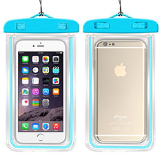 Universal Waterproof Case Dry Bag Underwater Shell W01 for Samsung Wave Y S5380 Sky Blue