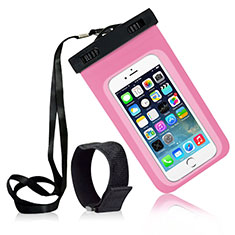 Universal Waterproof Case Dry Bag Underwater Shell W04 for Wiko Rainbow Jam 4G Pink
