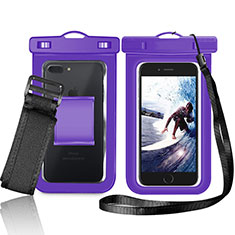 Universal Waterproof Hull Dry Bag Underwater Case W05 for Samsung Galaxy M01s Purple