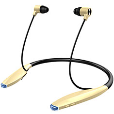 Wireless Bluetooth Sports Stereo Earphone Headset H51 for HTC Desire 21 Pro 5G Gold
