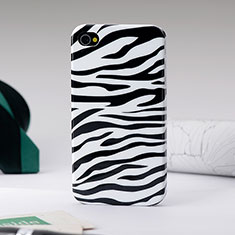 Zebra Plastic Hard Rigid Case Cover for Apple iPhone 4 Black